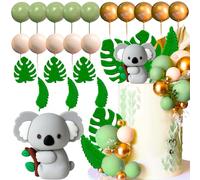 JeVenis decoracion de tarta babyshower selva koala decoración de tarta decoración de tarta animales safari decoración de tarta wild one adorno de tarta dos salvajes para fiestas infantiles