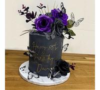 JeVenis Decoración gótica morada para tartas, decoración para tartas de la muerte, decoración gótica de cumpleaños, suministros de fiesta gótica