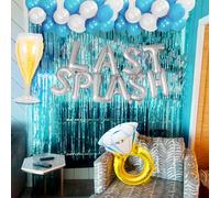 JeVenis Decoración para despedida de soltera, color azul plateado, decoración de despedida de soltera, playa, decoración de despedida de soltera, último brindis