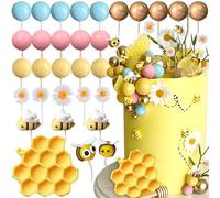 JeVenis decoraciones para pastel de abeja decoraciones de miel ella o él