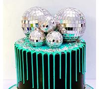 JeVenis Disco Ball Decoracion de Tarta 70's Disco Cake Decoration Disco Ball Adornos Fiebre del Sábado Noche Productos para fiestas infantiles Disco Ball Dance Birthday Party Supplies