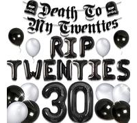 JeVenis globos rip twenties globos rip to my 20s decoración gótica para cumpleaños muerte a mis 20s banner decoración de cumpleaños de 30 años de funeral para mi juventud