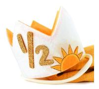 JeVenis Half Way Around the Sun - Sombrero de cumpleaños de medio cumpleaños, sombrero bohemio de sol 1/2, corona de medio cumpleaños, decoración de cumpleaños, suministros de fiesta