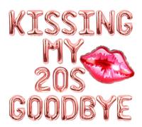 JeVenis kissing my 20s goodbye decoraciones kissing my 20s goodbye banner globos globo 30 cumpleaños sucio 30 globo