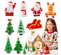 JeVenis Kit de adornos en miniatura de muñeco de nieve de Navidad para bricolaje, centro de mesa, decoración de mesa, accesorios de jardín de hadas para pueblo de Navidad, regalo para el hogar