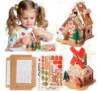 JeVenis kit manualidades diy para niños construir y decorar casita 3d ideal para decoración navideña y año nuevo crea tu propia casa artesanal sin metalicos