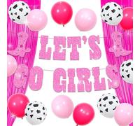 JeVenis Last Rodeo - Decoraciones para despedida de soltera, color rosa intenso, globos para niñas, vaquera occidental, despedida de soltera, suministros para despedida de soltera