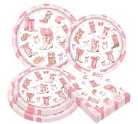 JeVenis moño cowgirl occidental servilletas moño rosa rodeo accesorios para fiesta de cumpleaños baby shower despedida de soltera regalos para 10 invitados