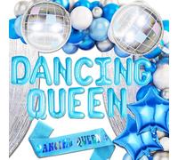 JeVenis reina bailarina globos banner dancing queen decoración para despedidas de soltera decoración fiesta mamma mia decoración fiesta disco decoración años 70