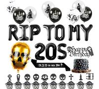 JeVenis Rip to My 20s - Decoración gótica de cumpleaños de 30 cumpleaños, pancarta de muerte a mis 20, funeral para mi juventud