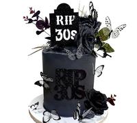 JeVenis Rip to My 30s Rip Thirties - Decoración para tarta de cumpleaños 40, diseño gótico de la muerte a mi 30s, funeral de mi juventud 40