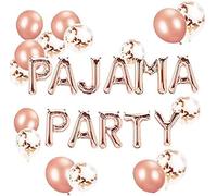Jevenis set de 11 globos de oro rosa pajama party banner pajama party decor slumber party spa party balloons