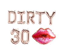 Jevenis sucio 30 globos sucios 30 globos de letras 30 globos labios rojos globo sucio 30 estandarte decoración del 30 cumpleaños