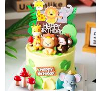 JeVenis tarta safari jungle decoración de tarta animales safari decoración de tarta wild one decoración de tarta dos salvajes adorno de tarta mono jirafa