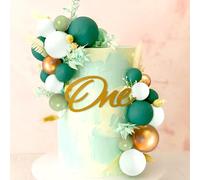 JeVenis verde salvia decoración para tarta de primer cumpleaños adorno para tarta gold one productos para fiestas infantiles neutros productos para fiestas infantiles