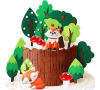 JeVenis Woodland Decoración para tarta de cumpleaños, animales del bosque, animales del bosque, cumpleaños, animales del bosque, decoración para tartas (color1)