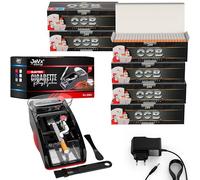 JeVx Máquina Entubar Eléctrica y Liar Tabaco Automática + 1200 Tubos OCB, Máquina para Hacer Cigarros y Liadora de Cigarrillos, Máquina de Hacer Tabaco, Máquina de Liar Cigarrillos y Entubar Tabaco