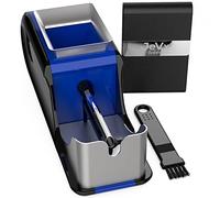 JEVX Maquina Liadora de Tabaco para Llenado de Tubos de Cigarrillos + Pitillera - Entubador Electrico para Llenado de Tabaco - Entubadora Electrica para Liar Tubos de Tabaco Picado Azul