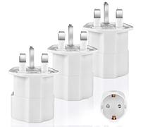 Jewan Adaptador de Viaje, Enchufe Ingles a Español, 3 Piezas Enchufe UK, Inglaterra 2-Pin Europa a 3-Pin Reino Unido RU para Escocia/Irlanda/Dubai/Maldivas, Adaptador Tipo G