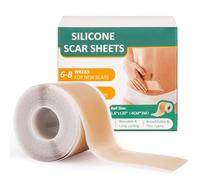 Jewan Hojas de Silicona para Cicatrices, Silicona Scar Sheets para Cesárea,Cirugía,Quemaduras,Queloides,Acné,Etc, Eficaz de Cicatrices(4cmx300cm) para cicatrices que se desvanecen, No Médico Use