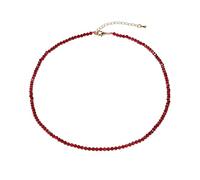 Jewboo Delicado collar de cuentas facetadas de 3 a 4 mm, gargantilla de cristales bohemios simples para mujeres y hombres, regalos de joyería de moda, Gema, Granate