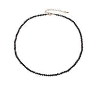 Jewboo Delicado collar de cuentas facetadas de 3 a 4 mm, gargantilla de cristales bohemios simples para mujeres y hombres, regalos de joyería de moda, Gema, Espinela negra