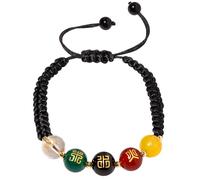 Jewboo Feng Shui - Pulseras de la amistad de cinco elementos hechas a mano, pulseras trenzadas para mujeres y hombres, joyería de protección de riqueza y prosperidad, Piedra, Ágata