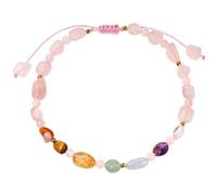 Jewboo Tobillera con piedras y cristales de 7 chakras, piedras irregulares, pulseras de tobillo con cuentas para mujer, energía espiritual, meditación, yoga, joyería curativa, regalos para mamá, 10
