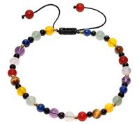 Jewboo Tobillera con piedras y cristales de 7 chakras, piedras irregulares, pulseras de tobillo con cuentas para mujer, energía espiritual, meditación, yoga, joyería curativa, regalos para mamá, 10