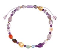 Jewboo Tobillera con piedras y cristales de 7 chakras, piedras irregulares, pulseras de tobillo con cuentas para mujer, energía espiritual, meditación, yoga, joyería curativa, regalos para mamá, 10