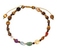 Jewboo Tobillera con piedras y cristales de 7 chakras, piedras irregulares, pulseras de tobillo con cuentas para mujer, energía espiritual, meditación, yoga, joyería curativa, regalos para mamá, 10