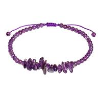 Jewboo Tobillera de amatista natural para mujer, tobillera ajustable hecha a mano con piedras preciosas de Reiki, joyería para pies de playa, 10 inch, Piedra, Moonstone