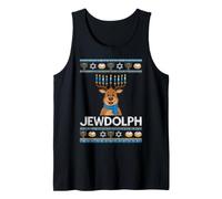 Jewdolph - Suéter Feo de Hanukkah con Cuernos de Reno Camiseta sin Mangas