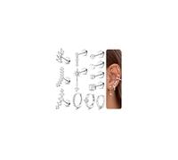 JeweBella 12Pcs 20G Piercing Oreja Pendientes Acero Inoxidable Mujer Piercing Tragus Helix Pendientes Mujer Plata Oro Cartilago Helix Conch Piercing Hipipoalergenicos Anneau Oreille Pequeños