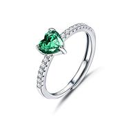 JeweBella Anillos Mujer Plata de Ley 925 Elegant Anillo Corazón Ajustable Circonita Cúbica Anillo Amistad de Compromiso de Aniversario de Bodas de Promesa
