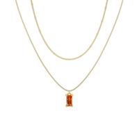 JeweBella Collar Mujer con Piedra de Nacimiento Cadena de Oro 18K Ajustable Gargantilla Apilable Collares Colgante Dorado Mujer Joyería Regalos para Cumpleaños y Navidad