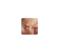 JeweBella Halskette Damen Silber 925 mit Anhänger, Zart Rose Kette Silber 925 Damen Wasserfest Kette mit Anhänger Silber/Gold/Rose Gold Schmuck Geschenke