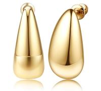 JeweBella Pendientes Aros Oro de Mujer Pendientes Pequeños Chapados Oro 18K Pendiente Huggie Dorados Hipoalergénicos Pendiente Abiertos Gruesos Aretes Circonitas Anchos