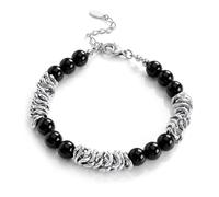 JeweBella Pulsera Hombre Ajustable Pulsera Acero Inoxidable Plata y Oro Piedras Naturales Pulseras Ojo de Tigre Cadena Pulseras Joyas Regalos para Hijo Padre Marido Novio Hermano