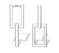 JeweBella Singularu Pendientes Mujer Plata Colgantes de Cuadrados Corazón Ovalados, Pendientes de Aro Doble Plata, Pendientes Hipoalergenicos Oro Mujer 14K, Aretes de Plata Ley 925 para