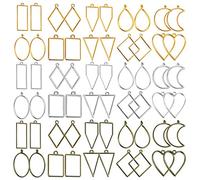 Jewecutger Bisel Abierto para Resina, 60 piezas colgantes con marco hueco de resina y artesanía Bisel moldes para fundición de resina