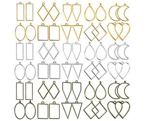 Jewecutger Bisel Abierto para Resina, 60 piezas colgantes con marco hueco de resina y artesanía Bisel moldes para fundición de resina