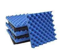 Jewecutger Paquete de 6 azulejos acústicos de espuma de huevo de color negro + azul/carbón, paneles de espuma insonorizantes, aislamiento acústico, acolchado de espuma insonorizada, amortiguación de