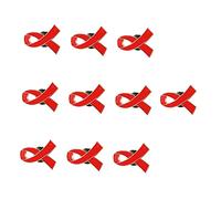 JEWEDECO 10piezas Broches De Cinta Roja Creativos Pin Único De Hierro Para Mujeres y Niñas Accesorios Decorativos Para Bodas Cumpleaños y Ocasiones Especiales