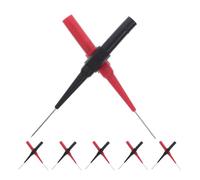 JEWEDECO 12 Puntas de Prueba para Multímetro Eléctrico, Sonda de Aguja de Acero Inoxidable, 6 Rojas y 6 Negras, Accesorios para Comprobador de Circuitos Eléctricos, Uso Automotriz