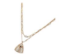 JEWEDECO 1juego Collar De Cadenas Múltiples Colgante De y Luna Accesorio De Moda Para Mujeres Collar De Cristales Brillantes