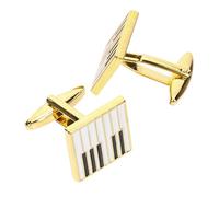 JEWEDECO 1par Gemelos de Camisa Dorados con Diseño de Piano Accesorios para Traje Masculinos Elegantes Regalo para Día del Padre y Aficionados la Música