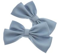 JEWEDECO 2 Clips para Zapatos Lazo Azul, Hebillas Desmontables de Aleación y Tela, Accesorios Elegantes para Clutch y Bolso en Compromiso o Día Madre