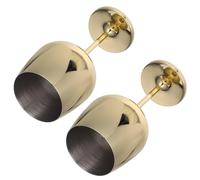 JEWEDECO 2 Copas de Vino de Acero Inoxidable 500 Ml Diseño Elegante y Acabado Dorado, Ideales para Hotel y Relajación Junto Piscina