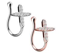 JEWEDECO 2 Piezas Anillo Falso para Nariz Clip Accesorio No Perforante